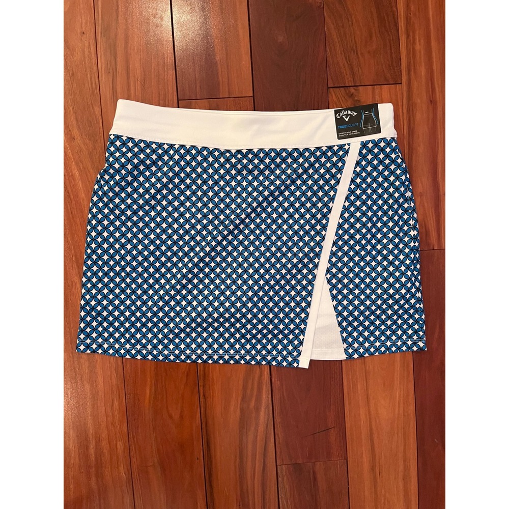 NWT Callaway TrueSculpt Golf Skort Blue‎ Sea Star Geometric Print XL - Picture 2 of 7